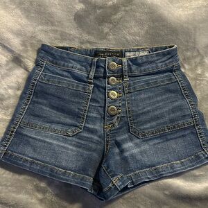 Aeropostale High Waisted Shorty Button Front Short